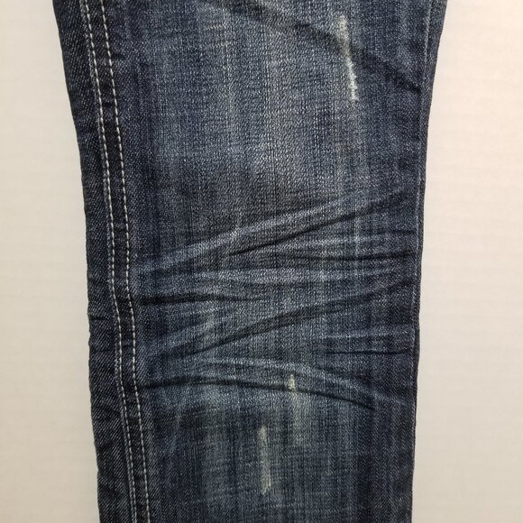 Almost Famous jeans 0 distressed whiskered stretch low rise waist denim grunge - Picture 6 of 15